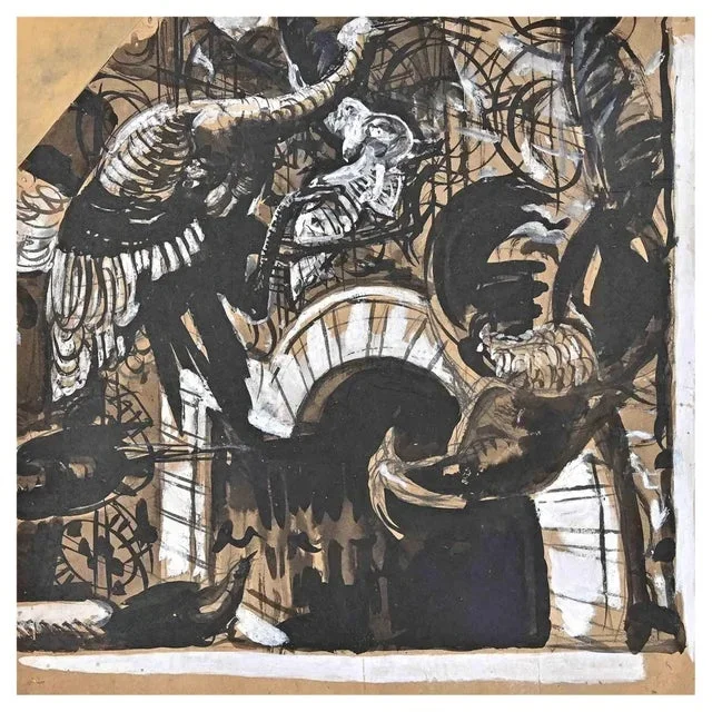 Gabriele Galantara, Gigantic Birds, Mixed Media, 1920s