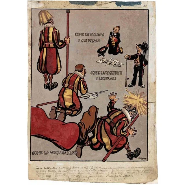 Gabriele Galantara, The Way We Want It, Mixed Media Drawing, 1904