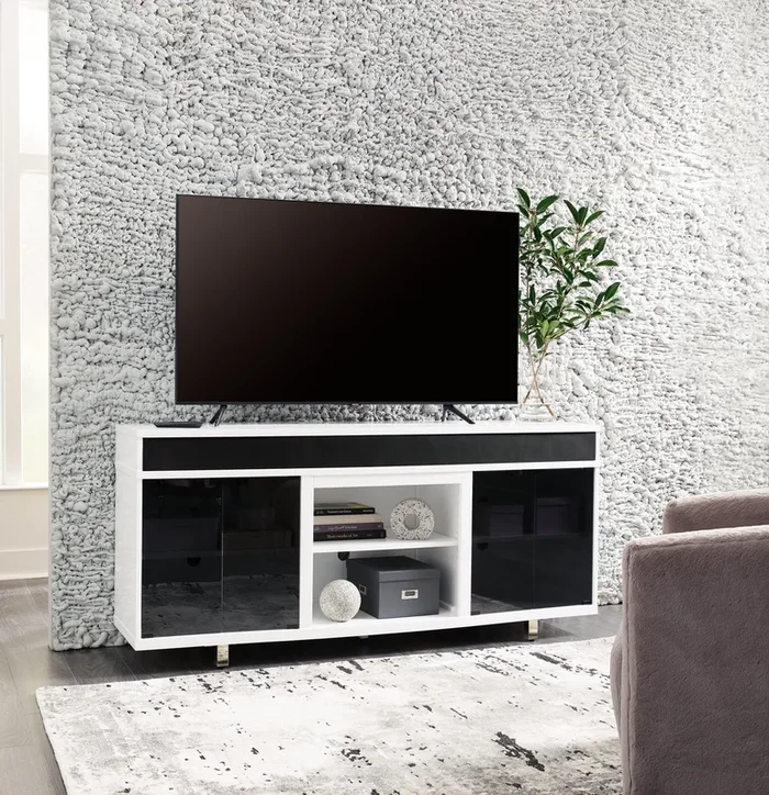 Gardoni White/Black 72″ TV Stand