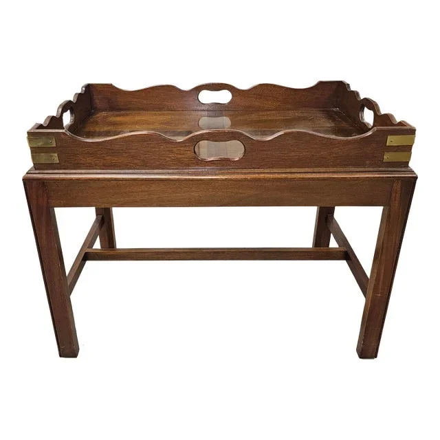 George III Style Mahogany Tray Top Cocktail Table