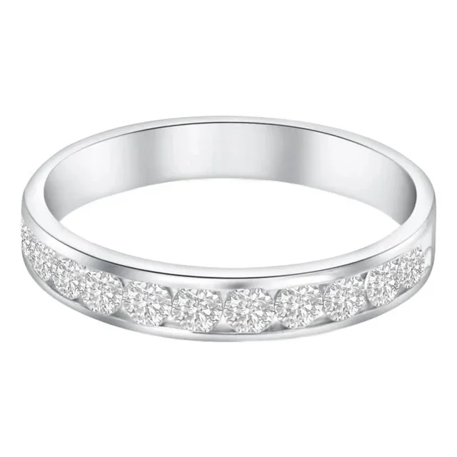 Half Carat Channel Set Diamond Wedding Band, Size 5