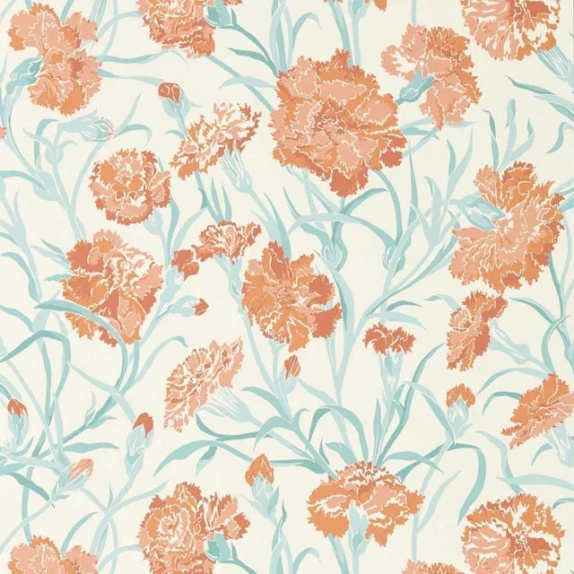 Harlequin Fleur de Joie Wallpaper in Paprika/Aqua/Soft Focus – a Sample