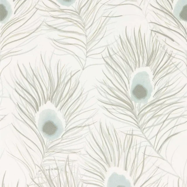 Harlequin Orlena Wallpaper in Powder Blue/Gilver – a Sample