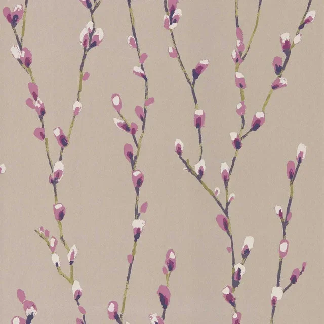 Harlequin Salice Wallpaper in Heather/Gilver