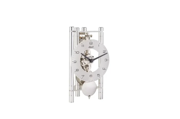 Hermle Lakin Mantel Clock – Silver/glass/silver