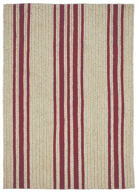 Homespice Decor Baker Farmhouse Red Braided Area Rugs