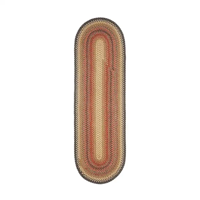 Homespice Decor Calico Brown, Chocolate & Red Braided Area Rugs