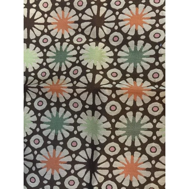 Italian Contemporary Fabric of Multi Colored Stars on Brown Ground