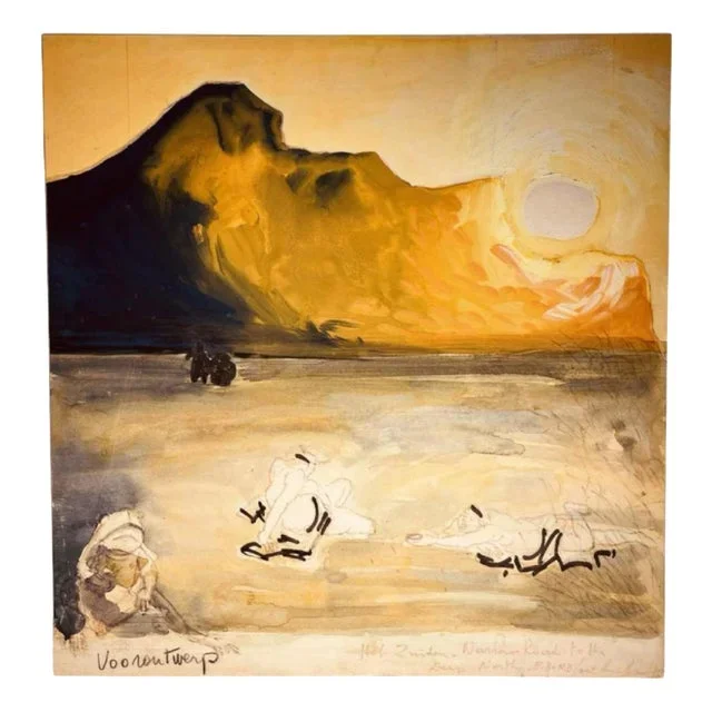 Jan Burssens, Abstract Composition, Mixed Media, Mid-20th Century