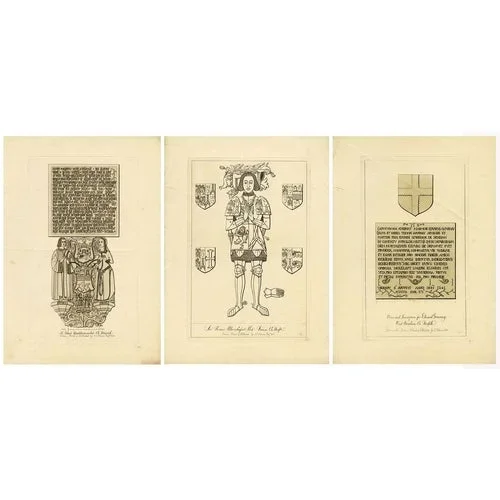John Sell Cotman, Norfolk Church Architecture, Etchings, 1816, Set of 3