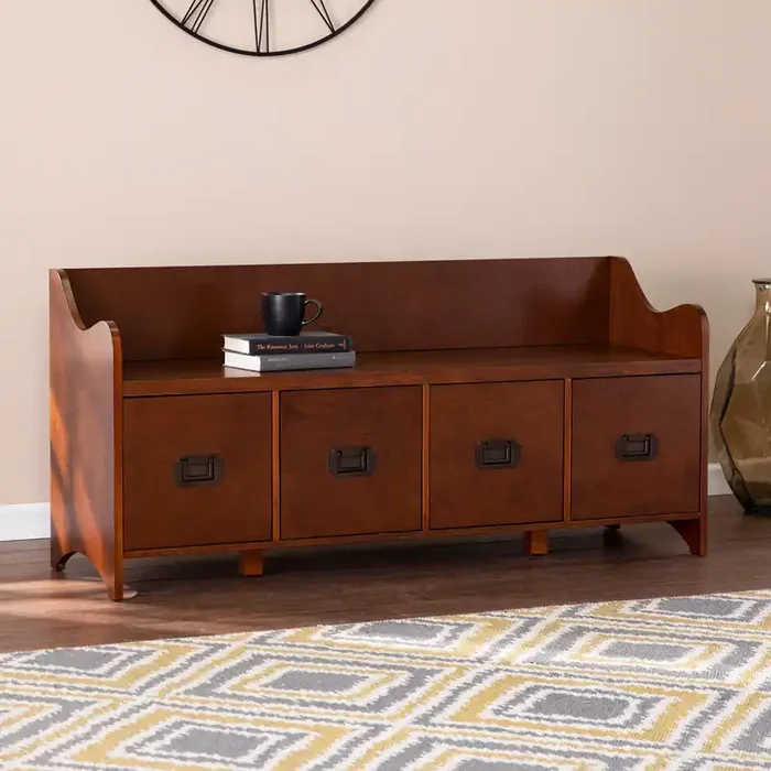 Jolene 4-drawer Storage Bench – Brown
