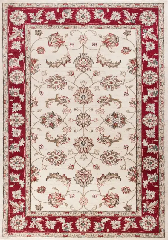 KAS Rugs Avalon 5613 Ivory/red Mahal Machine-made Area Rugs