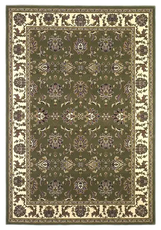 KAS Rugs Cambridge 7314 Green/ivory Kashan Machine-made Area Rugs