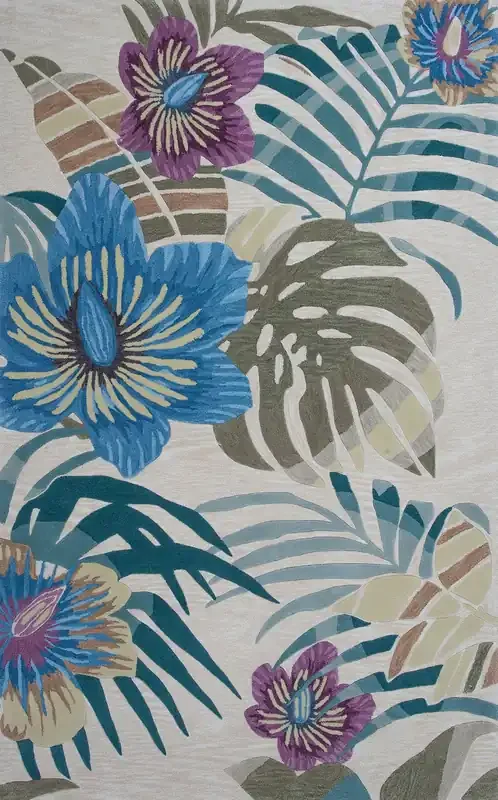 KAS Rugs Coral 4155 Sand Palm Hand-tufted Area Rugs