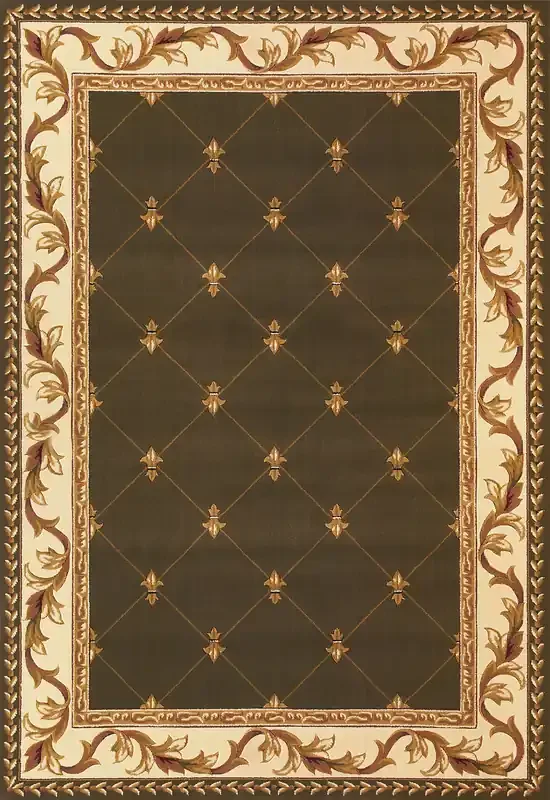 KAS Rugs Corinthian 5323 Green Fleur-de-lis Machine-made Area Rugs