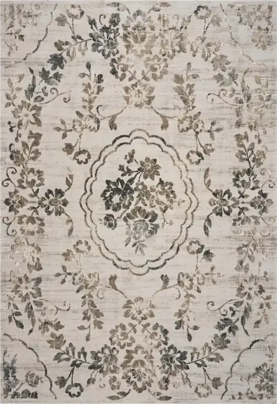 KAS Rugs Empire 7061 Grey Flora Machine-woven Area Rugs