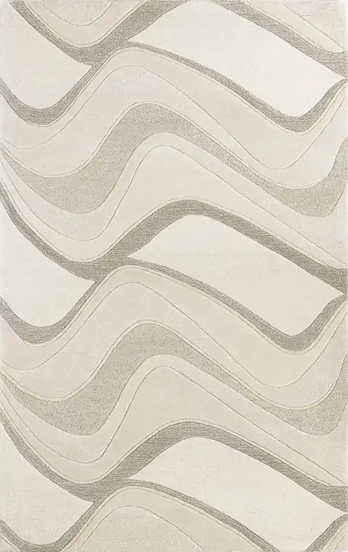 KAS Rugs Eternity 1085 Ivory Waves Hand-tufted Area Rugs
