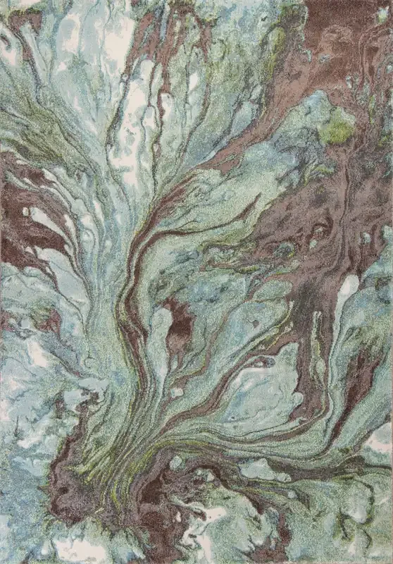 KAS Rugs Illusions 6203 Seafoam Watercolors Machine-woven Area Rugs
