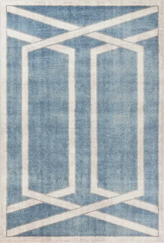 KAS Rugs Libby Langdon Winston 5817 Teal Directional Border Machine-woven Area Rugs