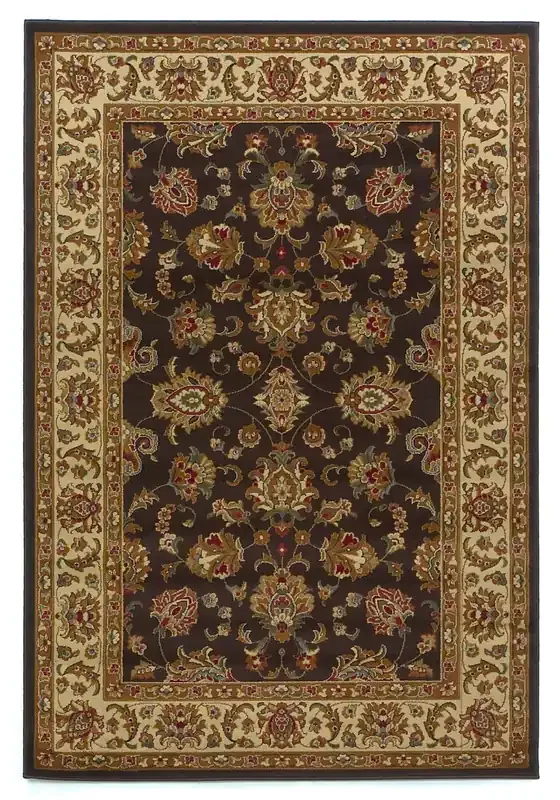 KAS Rugs Lifestyles 5432 Mocha/ivory Kashan Machine-made Area Rugs