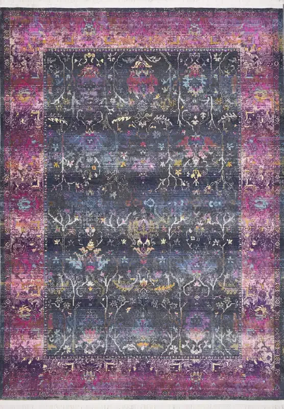 KAS Rugs Papillon 4528 Charcoal Eden Machine-woven Area Rugs