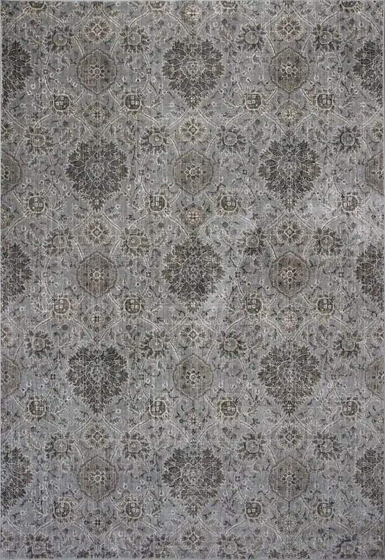 KAS Rugs Provence 8605 Silver Allover Kashan Machine-made Area Rugs
