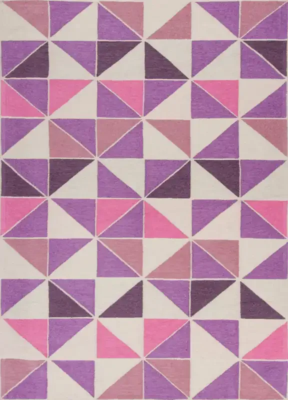 KAS Rugs Retreat 130 Ivory/pink Kaleidoscope Machine-made Area Rugs