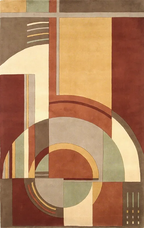 KAS Rugs Signature 9134 Rust/coffee Art Deco Hand-tufted Area Rugs