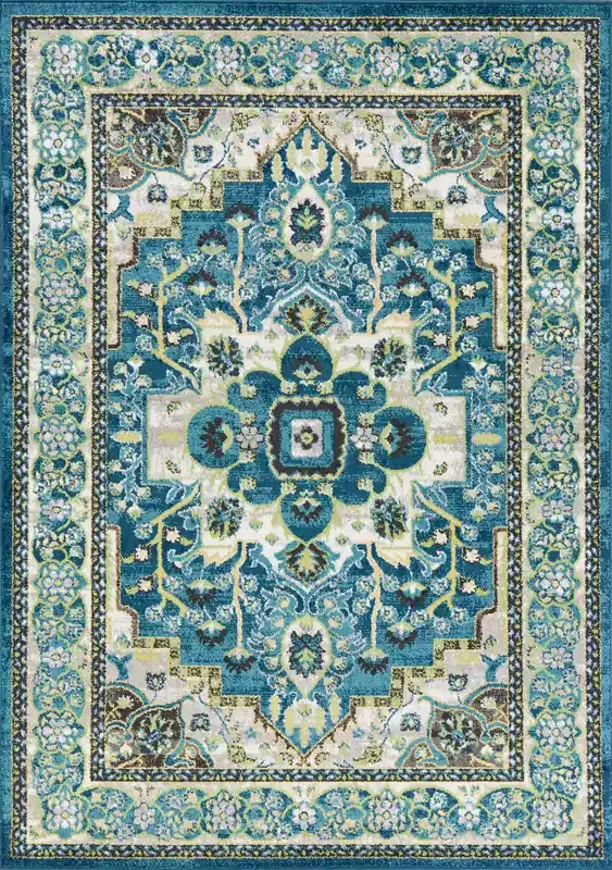 KAS Rugs Skyline 6417 Teal Alana Machine-woven Area Rugs