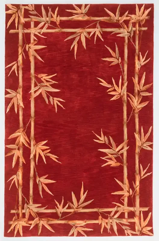 KAS Rugs Sparta 3145 Red Bamboo Double Border Hand-tufted Area Rugs