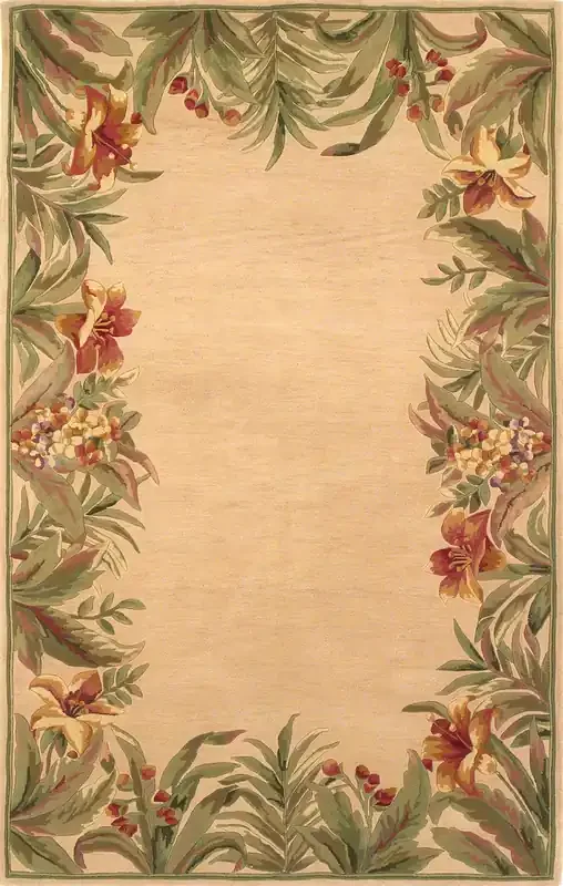 KAS Rugs Sparta 3151 Ivory Rainforest Hand-tufted Area Rugs