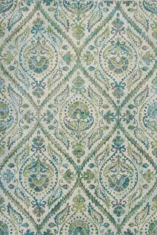 KAS Rugs Stella 6256 Ivory/teal Parisian Machine-woven Area Rugs