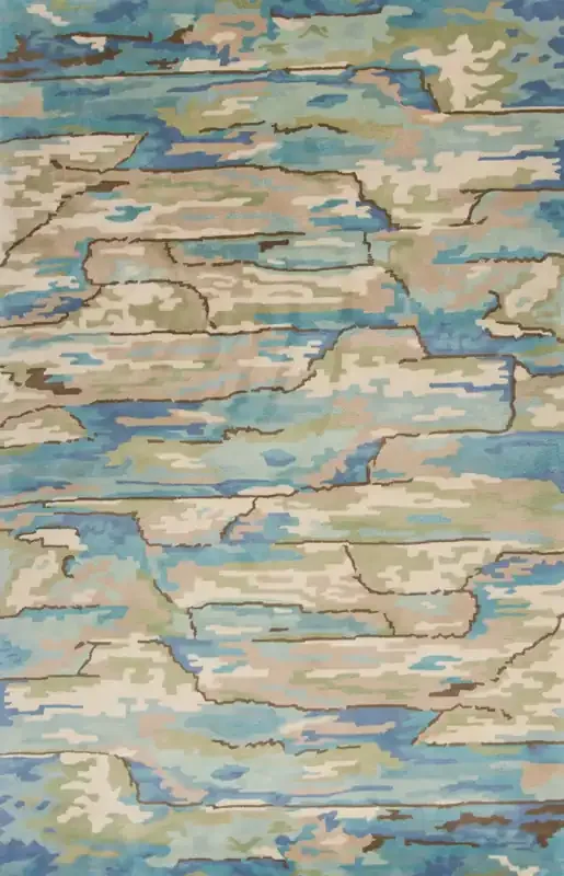 KAS Rugs Whisper 3002 Beige/blue Landscapes Hand-tufted Area Rugs