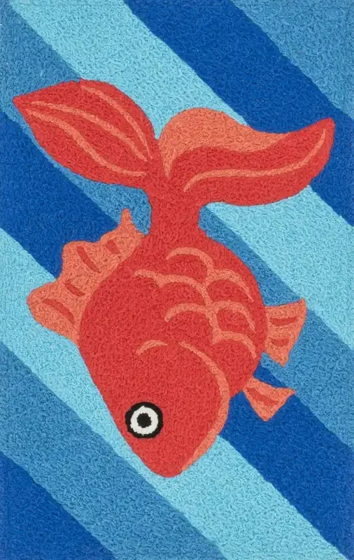Loloi Angelou Han04 Blue / Orange Hooked Area Rugs