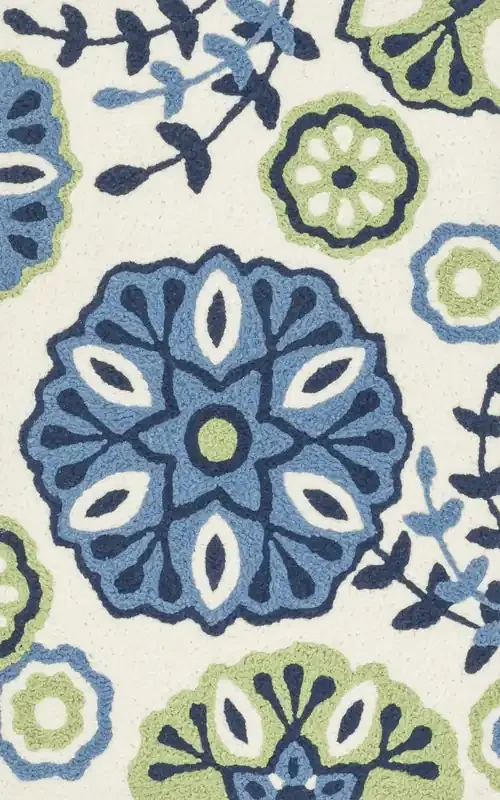 Loloi Angelou Hooked Han18 Blue / Green 1‘-9″ X 2‘-9″ Hearth