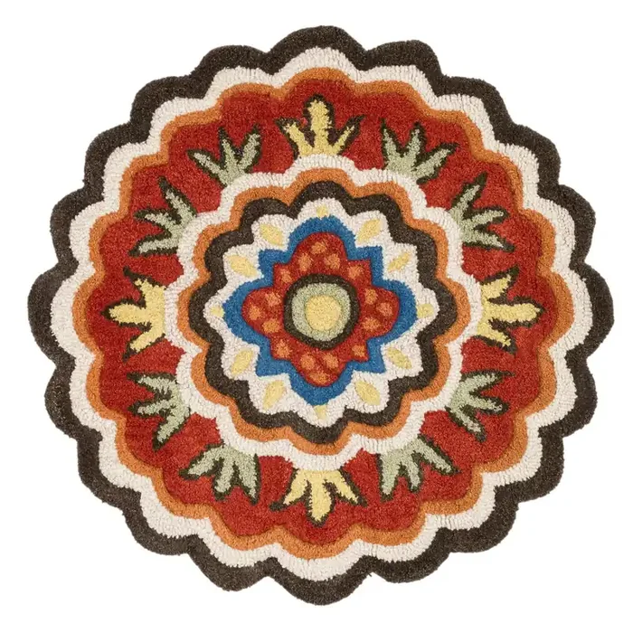 Loloi Azalea Hand Woven Az-02 Dark Brown / Red 3‘-0″ X 3‘-0″ Round