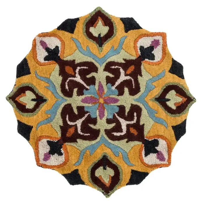 Loloi Azalea Hand Woven Az-09 Black / Gold 3‘-0″ X 3‘-0″ Round