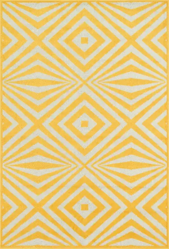 Loloi Catalina Hcf04 Lemon / Ivory Power Loomed Area Rugs