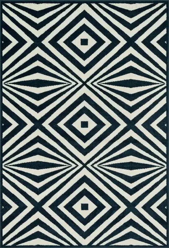 Loloi Catalina Hcf04 Navy / Ivory Power Loomed Area Rugs