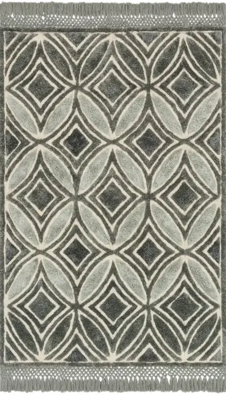Loloi Echo Hand Tufted Xe-01 Charcoal 5‘-0″ X 7‘-6″ Rectangle