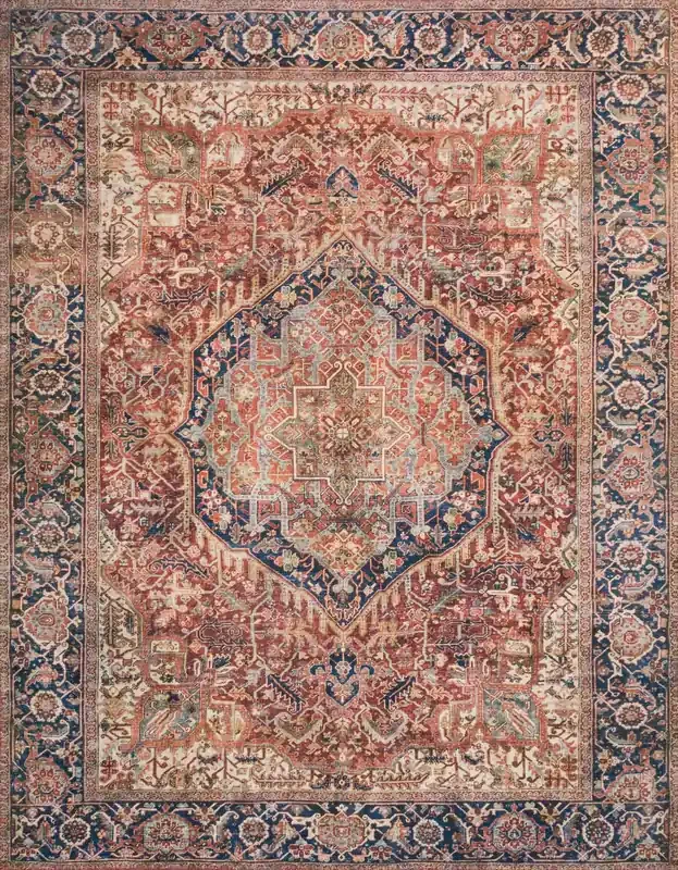 Loloi II Layla Lay-08 Red / Navy Power Loomed Area Rugs