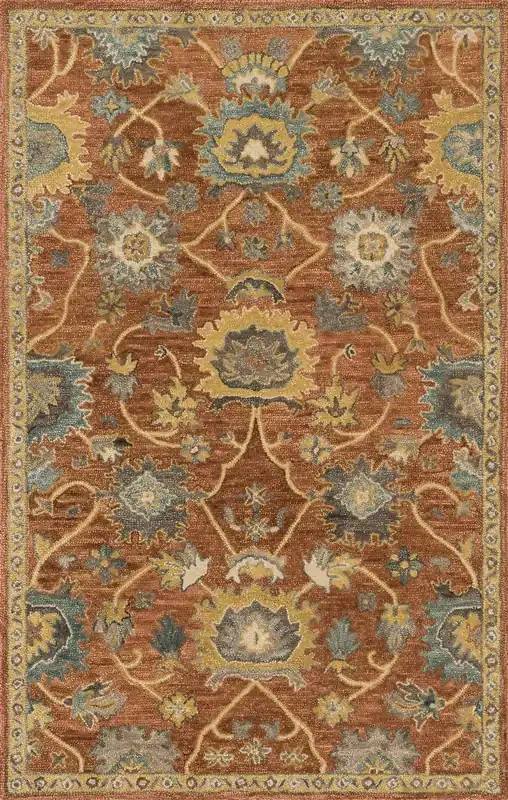 Loloi Underwood Un-01 Rust / Gold Hooked Area Rugs