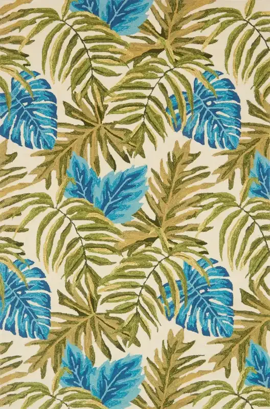 Loloi Venice Beach Vb-23 Ivory / Green Hand-hooked Area Rugs