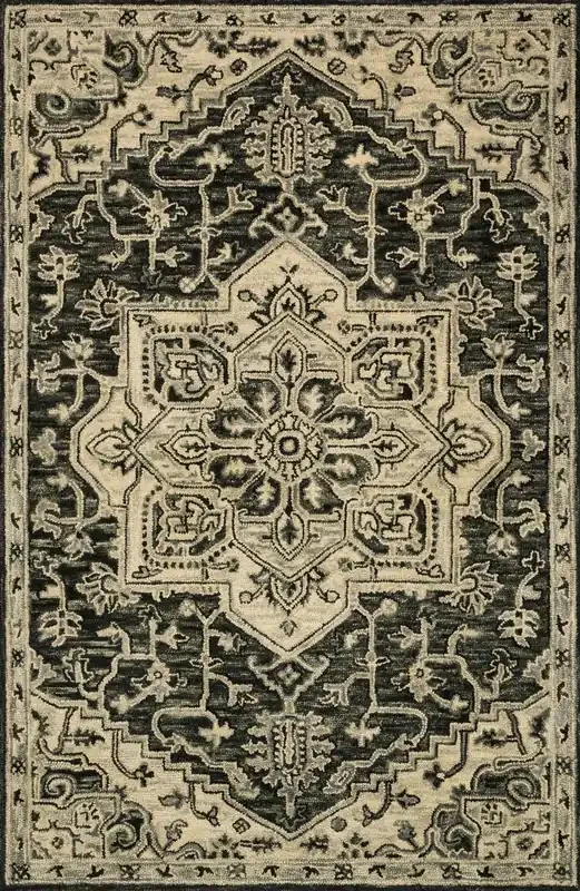 Loloi Victoria Vk-15 Charcoal / Lt Grey Hooked Area Rugs