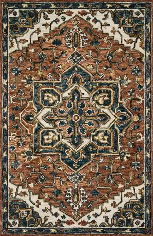 Loloi Victoria Vk-15 Rust / Ivory Hooked Area Rugs