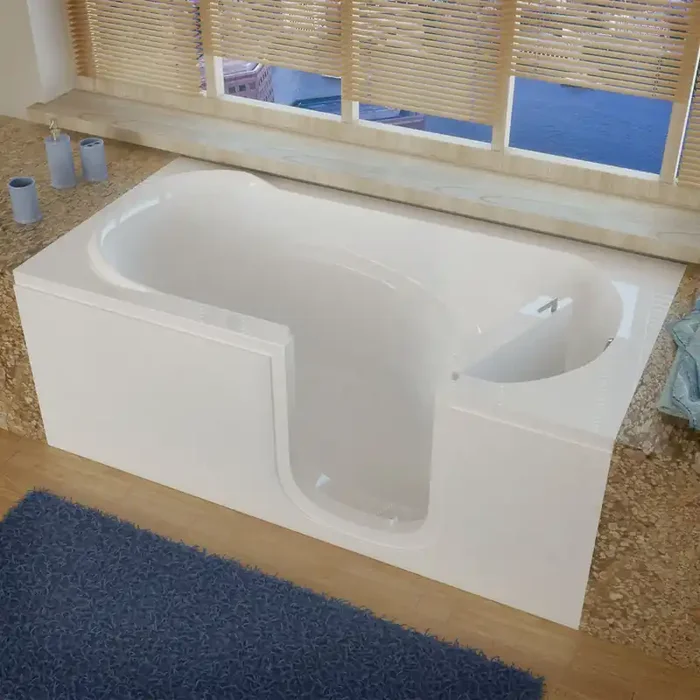 MediTub Step-In 30 x 60 Right Drain White Soaking Step-In Bathtub – 3060SIRWS