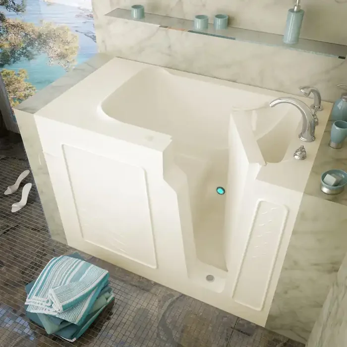 MediTub Walk-In 29 x 52 Left Drain Biscuit Soaking Walk-In Bathtub – 2952LBS