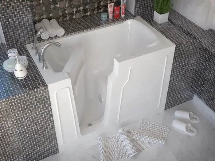 MediTub Walk-In 29 x 52 Left Drain White Air Jetted Walk-In Bathtub – 2952LWA