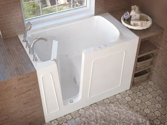 MediTub Walk-In 30 x 53 Left Drain White Air Jetted Walk-In Bathtub – 3053LWA