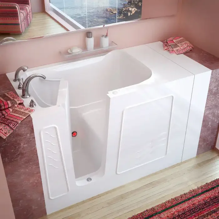 MediTub Walk-In 30 x 53 Left Drain White Soaking Walk-In Bathtub – 3053LWS
